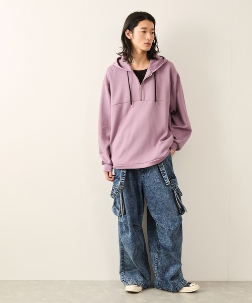 ハーフジップエッセンシャルプルパーカー（パーカー）｜JUNRED（ジュンレッド）