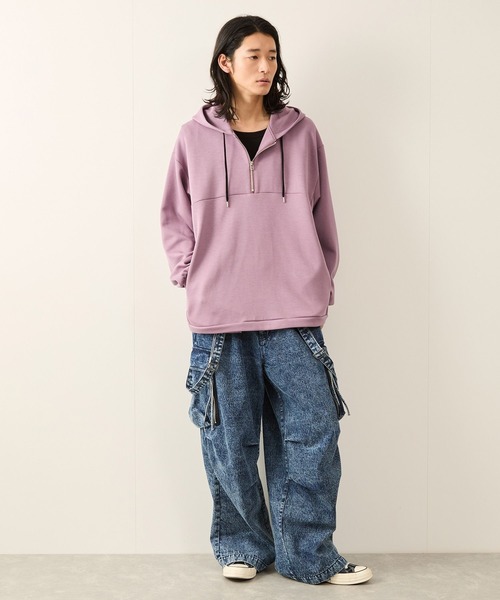 ハーフジップエッセンシャルプルパーカー（パーカー）｜JUNRED（ジュンレッド）