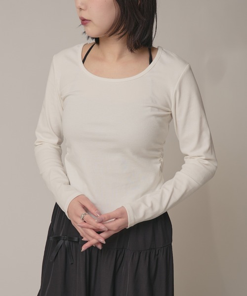 セール】△Side Gather Lace Tops / サイドギャザーレース