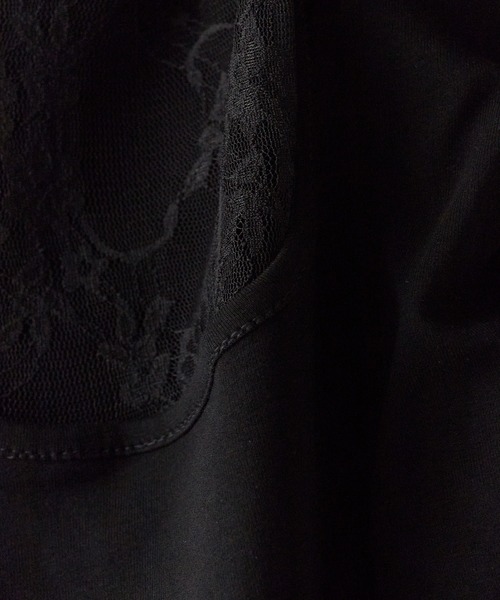 BLANK (ブランク)の「▲Side Gather Lace Tops / サイドギャザーレーストップス(Tシャツ/カットソー・レディース・グレー/ブラック/ホワイト・FREE)」の11枚目の写真