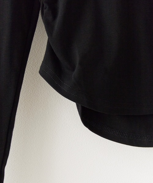 BLANK (ブランク)の「▲Side Gather Lace Tops / サイドギャザーレーストップス(Tシャツ/カットソー・レディース・グレー/ブラック/ホワイト・FREE)」の8枚目の写真