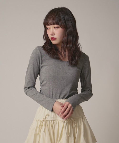 セール】△Side Gather Lace Tops / サイドギャザーレース