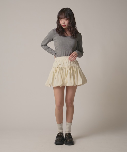 △Side Gather Lace Tops / サイドギャザーレーストップス（T