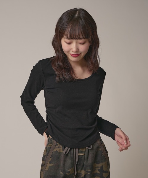 【完売品】Yilon LACE GATHER TOPSトップス　グレー YILON イロン Lace gather tops グレー