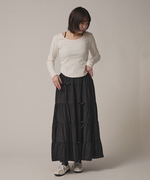 △Side Gather Lace Tops / サイドギャザーレーストップス（T