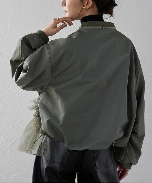 Lien Select（リエンセレクト）の「チュールフリルデニムMA-1（MA-1