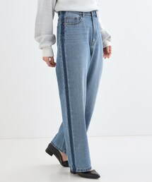 Cutie Blonde | 【洗える/S-LL/股上深め】デニムワイドパンツ(デニムパンツ)