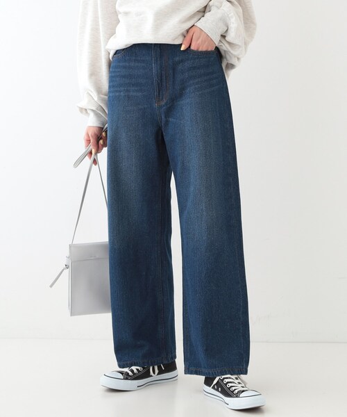 Cutie Blonde（キューティーブロンド）の「◆【洗える/S-LL/股上深め】デニムワイドパンツ（デニムパンツ・レディース・ブルー系4/ネイビー・01/02/03/04）」の2枚目の写真