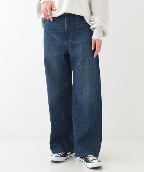 Cutie Blonde（キューティーブロンド）の「◆【洗える/S-LL/股上深め】デニムワイドパンツ（デニムパンツ・レディース・ブルー系4/ネイビー・01/02/03/04）」の7枚目の写真