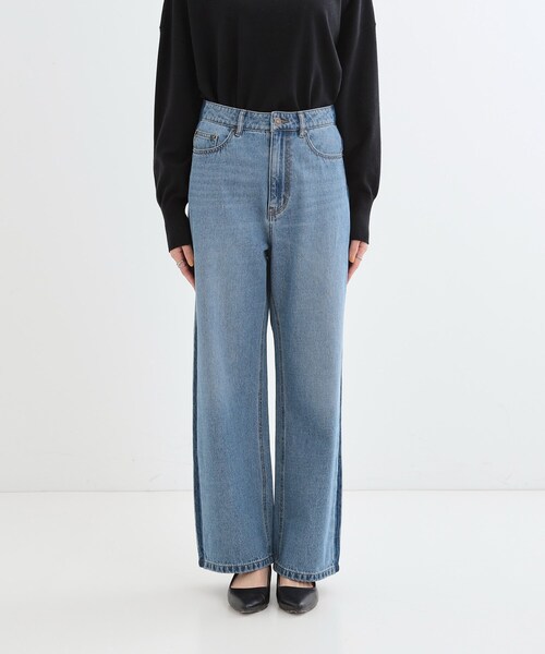 Cutie Blonde（キューティーブロンド）の「◆【洗える/S-LL/股上深め】デニムワイドパンツ（デニムパンツ・レディース・ブルー系4/ネイビー・01/02/03/04）」の11枚目の写真