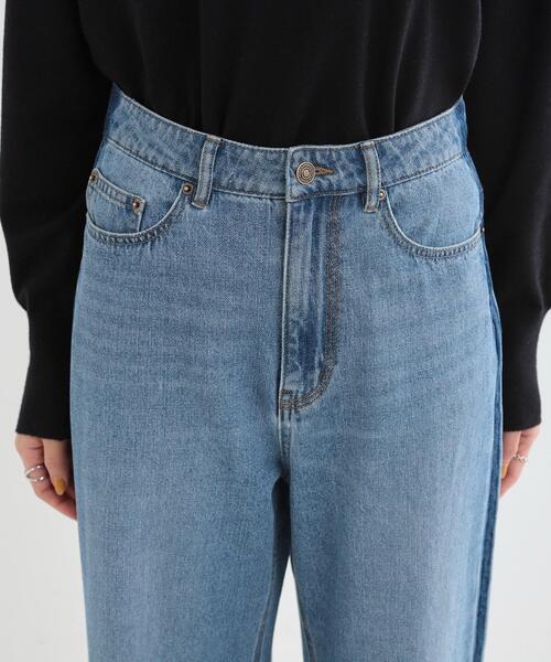 Cutie Blonde（キューティーブロンド）の「◆【洗える/S-LL/股上深め】デニムワイドパンツ（デニムパンツ・レディース・ブルー系4/ネイビー・01/02/03/04）」の14枚目の写真
