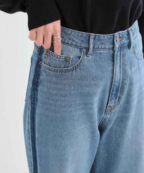 Cutie Blonde（キューティーブロンド）の「◆【洗える/S-LL/股上深め】デニムワイドパンツ（デニムパンツ・レディース・ブルー系4/ネイビー・01/02/03/04）」の18枚目の写真