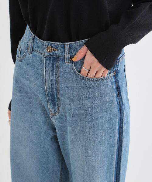 Cutie Blonde（キューティーブロンド）の「◆【洗える/S-LL/股上深め】デニムワイドパンツ（デニムパンツ・レディース・ブルー系4/ネイビー・01/02/03/04）」の17枚目の写真