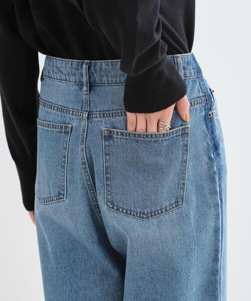 Cutie Blonde（キューティーブロンド）の「◆【洗える/S-LL/股上深め】デニムワイドパンツ（デニムパンツ・レディース・ブルー系4/ネイビー・01/02/03/04）」の16枚目の写真