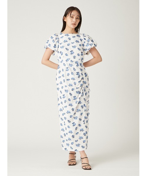 FRAY I.D(フレイアイディー)の「ジャガードパフストレートワンピース(ワンピース・レディース・ブラック/ホワイト/ベージュ・0/1)」の17枚目の写真