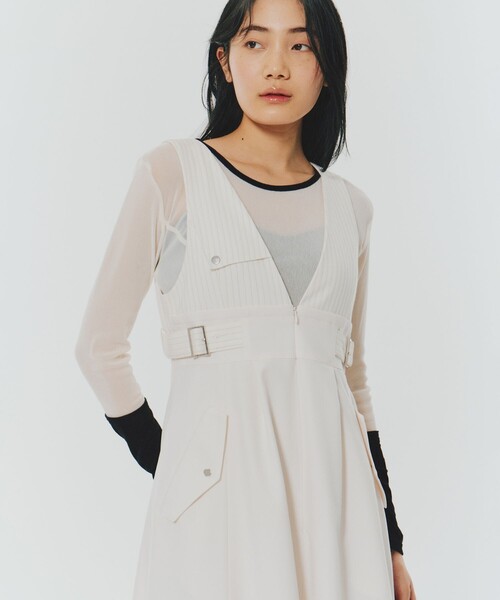 UNITED TOKYO(ユナイテッドトウキョウ)の「【残りわずか!】バルーンクリアジャンパースカート|防シワ/春服(ワンピース・レディース・ブラウン/ホワイト・1/2)」の6枚目の写真