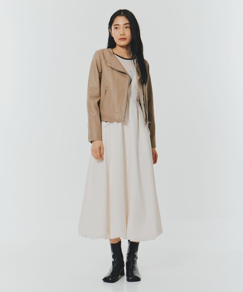 UNITED TOKYO(ユナイテッドトウキョウ)の「【残りわずか!】バルーンクリアジャンパースカート|防シワ/春服(ワンピース・レディース・ブラウン/ホワイト・1/2)」の3枚目の写真