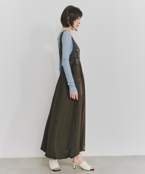 UNITED TOKYO(ユナイテッドトウキョウ)の「【残りわずか!】バルーンクリアジャンパースカート|防シワ/春服(ワンピース・レディース・ブラウン/ホワイト・1/2)」の13枚目の写真