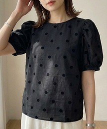aquagarage（アクアガレージ）の「ドット柄パフスリーブシアーブラウス（シャツ/ブラウス）」
