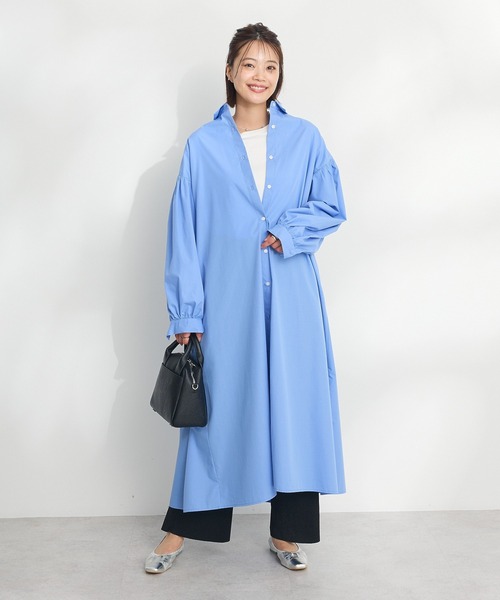 CRAFT STANDARD BOUTIQUE（クラフトスタンダードブティック）の「イージーケアシャツワンピース ◆（シャツワンピース・レディース・オフホワイト/ブルー系その他7/サックスブルー・FREE）」の3枚目の写真