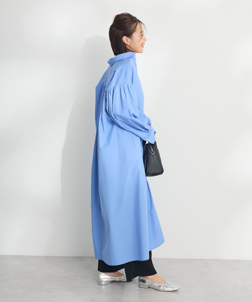 CRAFT STANDARD BOUTIQUE（クラフトスタンダードブティック）の「イージーケアシャツワンピース ◆（シャツワンピース・レディース・オフホワイト/ブルー系その他7/サックスブルー・FREE）」の5枚目の写真