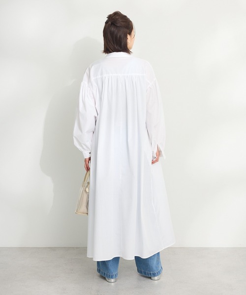 CRAFT STANDARD BOUTIQUE（クラフトスタンダードブティック）の「イージーケアシャツワンピース ◆（シャツワンピース・レディース・オフホワイト/ブルー系その他7/サックスブルー・FREE）」の10枚目の写真