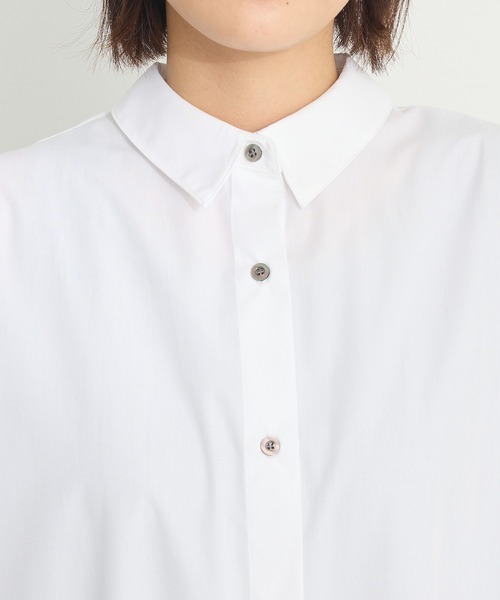 CRAFT STANDARD BOUTIQUE（クラフトスタンダードブティック）の「イージーケアシャツワンピース ◆（シャツワンピース・レディース・オフホワイト/ブルー系その他7/サックスブルー・FREE）」の11枚目の写真