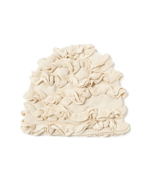 Ray BEAMS（レイビームス）の「フリル ニット ビーニー（ニットキャップ/ビーニー・レディース・ナチュラル/グレー・ONE SIZE）」の5枚目の写真