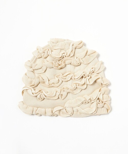 Ray BEAMS（レイビームス）の「フリル ニット ビーニー（ニットキャップ/ビーニー・レディース・ナチュラル/グレー・ONE SIZE）」の6枚目の写真