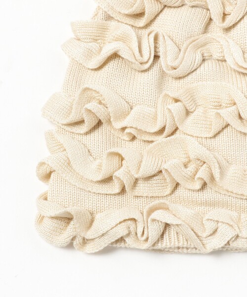 Ray BEAMS（レイビームス）の「フリル ニット ビーニー（ニットキャップ/ビーニー・レディース・ナチュラル/グレー・ONE SIZE）」の7枚目の写真