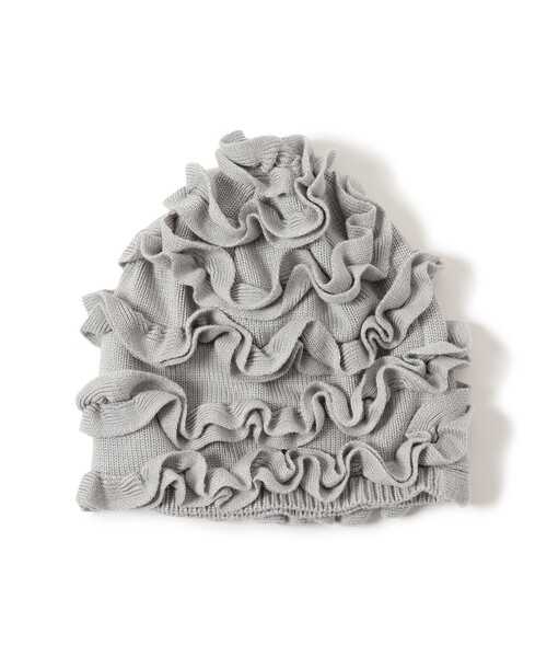 Ray BEAMS（レイビームス）の「フリル ニット ビーニー（ニットキャップ/ビーニー・レディース・ナチュラル/グレー・ONE SIZE）」の8枚目の写真