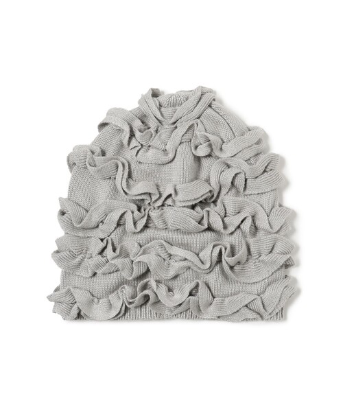 Ray BEAMS（レイビームス）の「フリル ニット ビーニー（ニットキャップ/ビーニー・レディース・ナチュラル/グレー・ONE SIZE）」の9枚目の写真