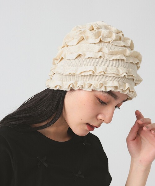 Ray BEAMS（レイビームス）の「フリル ニット ビーニー（ニットキャップ/ビーニー・レディース・ナチュラル/グレー・ONE SIZE）」の15枚目の写真