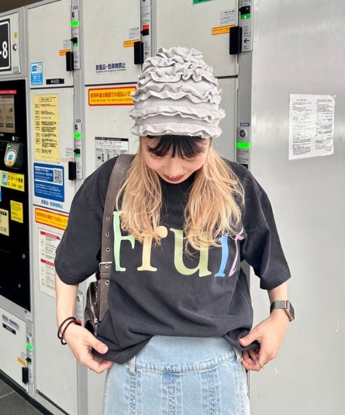 Ray BEAMS（レイビームス）の「フリル ニット ビーニー（ニットキャップ/ビーニー・レディース・ナチュラル/グレー・ONE SIZE）」の13枚目の写真