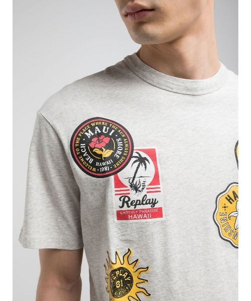 REPLAY(リプレイ)の「リラックスフィット HAWAIANパッチプリントTシャツ(Tシャツ/カットソー・メンズ・ミント/ミックスグレー・LARGE/X-LARGE/SMALL/MEDIUM)」の5枚目の写真