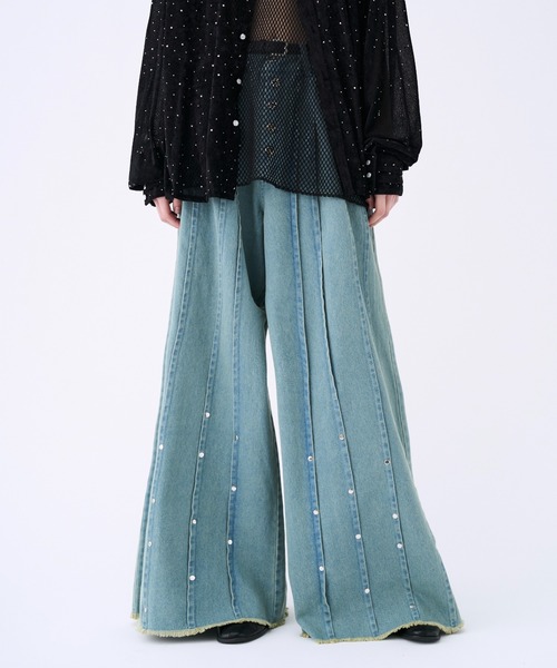 パンツ Stripe layered flare denim pants RW-TR0079-D021-H2429_1.jpg?