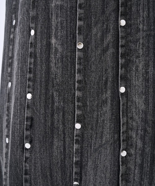 seyto サイズ0 / スタッズピンストライプワイドフレアデニムパンツ Studs pin stripe wide flare denim pants / スタッズピン