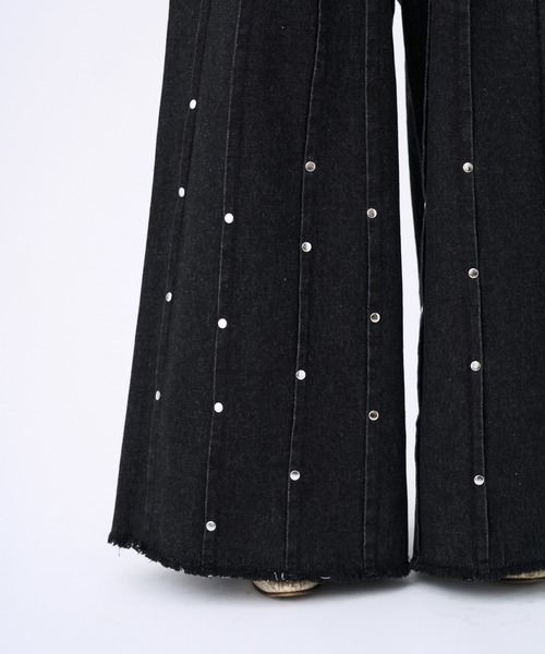 seyto サイズ3 / スタッズピンストライプワイドフレアデニムパンツ seyto（セイト）の「Studs pin stripe wide flare denim pants