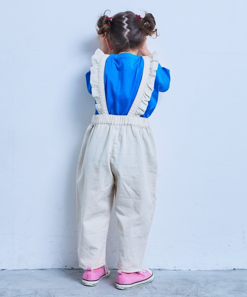 Life Support Products(ライフサポートプロダクツ)の「【COTTON from U.S.A】デニム3wayフリルサロペット(サロペット/オーバーオール・キッズ・ネイビー/ストライプ/キナリ・80/90/95/100/110/120/130/140/150/160)」の22枚目の写真