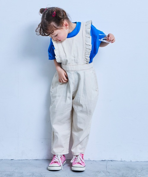 Life Support Products(ライフサポートプロダクツ)の「【COTTON from U.S.A】デニム3wayフリルサロペット(サロペット/オーバーオール・キッズ・ネイビー/ストライプ/キナリ・80/90/95/100/110/120/130/140/150/160)」の18枚目の写真