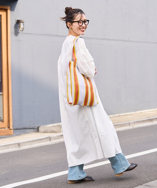 FREAK'S STORE(フリークスストア)の「限定展開 インド ハシゴレース 切替 ワンピース(ワンピース・レディース・ブラック/ライトピンク/ブルー/イエロー/オフホワイト/ネイビー・SMALL/MEDIUM)」の9枚目の写真