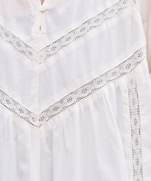 FREAK'S STORE(フリークスストア)の「限定展開 インド ハシゴレース 切替 ワンピース(ワンピース・レディース・ブラック/ライトピンク/ブルー/イエロー/オフホワイト/ネイビー・SMALL/MEDIUM)」の15枚目の写真