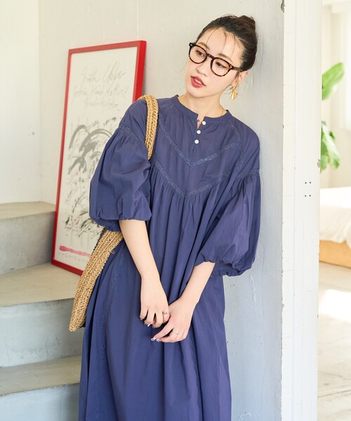 セール】限定展開 インド ハシゴレース 切替 ワンピース