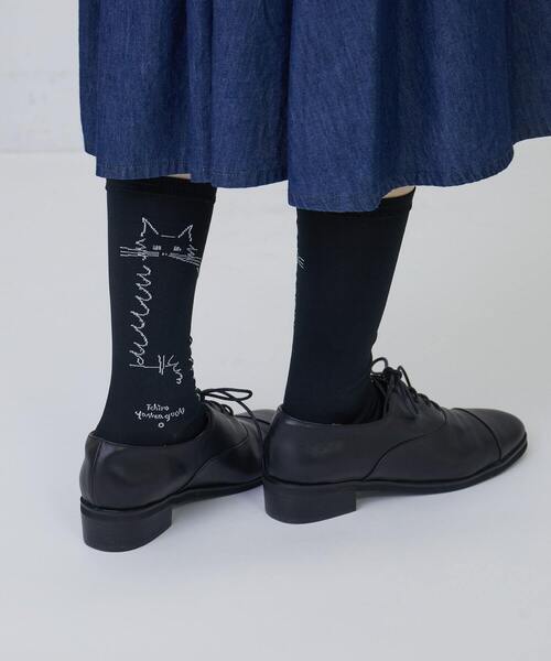 conges payes ADIEU TRISTESSE(コンジェ ペイエ アデュートリステス)の「ichiro yamaguchi. NEKOソックス(ソックス/靴下・レディース・ライトグレー/ブラック・FREE)」の7枚目の写真