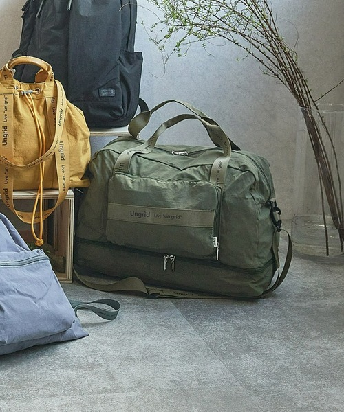 Ungrid(アングリッド)の「【Ungrid/アングリッド】7ポケット多機能トラベルラージボストンバッグ(折り畳み収納可能/キャリーオン可能)トレーニングジムバッグ(スーツケース/キャリーバッグ・レディース・アイボリー系/グレー系/ブラック系/ミント/カーキ/ブラック・FREE)」の7枚目の写真
