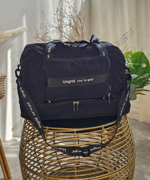 Ungrid(アングリッド)の「【Ungrid/アングリッド】7ポケット多機能トラベルラージボストンバッグ(折り畳み収納可能/キャリーオン可能)トレーニングジムバッグ(スーツケース/キャリーバッグ・レディース・アイボリー系/グレー系/ブラック系/ミント/カーキ/ブラック・FREE)」の10枚目の写真