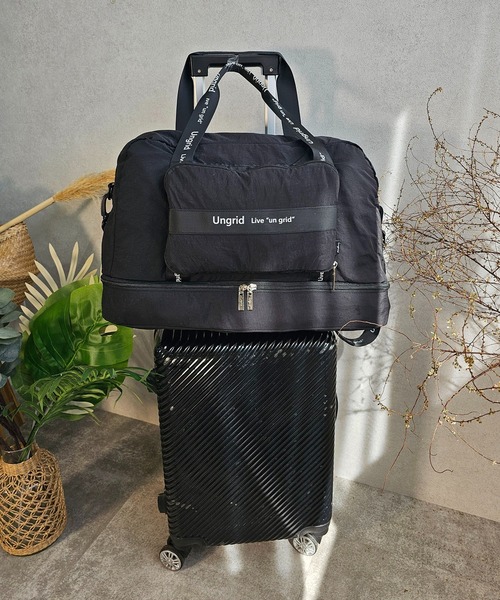 Ungrid(アングリッド)の「【Ungrid/アングリッド】7ポケット多機能トラベルラージボストンバッグ(折り畳み収納可能/キャリーオン可能)トレーニングジムバッグ(スーツケース/キャリーバッグ・レディース・アイボリー系/グレー系/ブラック系/ミント/カーキ/ブラック・FREE)」の14枚目の写真