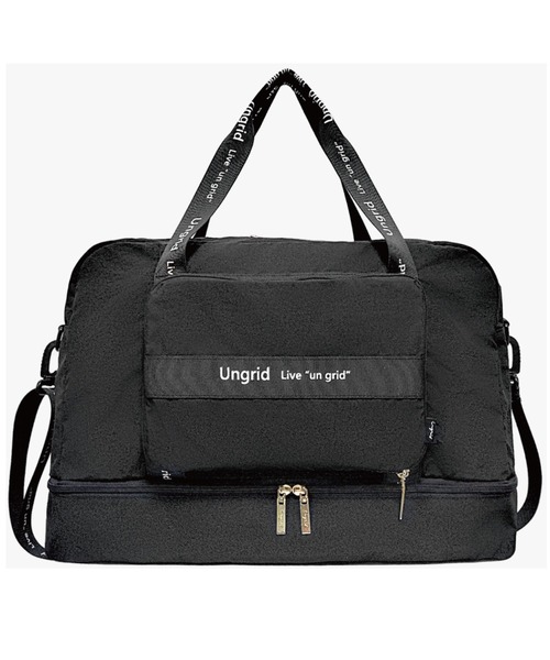 Ungrid(アングリッド)の「【Ungrid/アングリッド】7ポケット多機能トラベルラージボストンバッグ(折り畳み収納可能/キャリーオン可能)トレーニングジムバッグ(スーツケース/キャリーバッグ・レディース・アイボリー系/グレー系/ブラック系/ミント/カーキ/ブラック・FREE)」の9枚目の写真