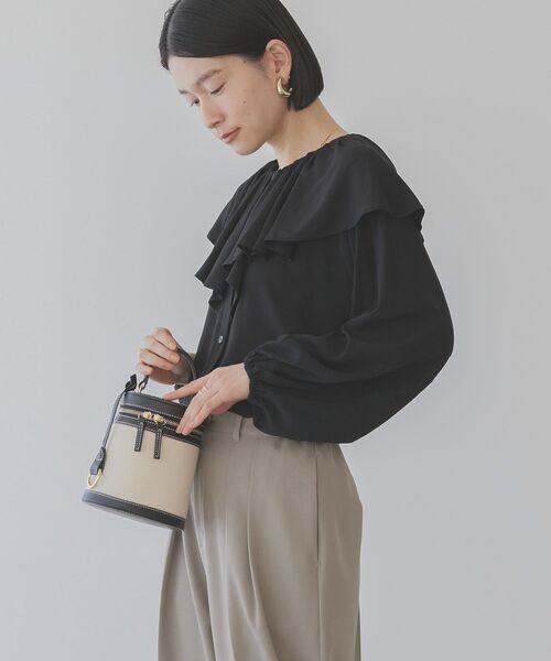 AMERICAN HOLIC（アメリカンホリック）の「サラックール衿フリルラグランブラウス（シャツ/ブラウス・レディース・ブラック/アイボリー・L/M）」の11枚目の写真