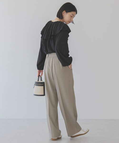 AMERICAN HOLIC（アメリカンホリック）の「サラックール衿フリルラグランブラウス（シャツ/ブラウス・レディース・ブラック/アイボリー・L/M）」の15枚目の写真